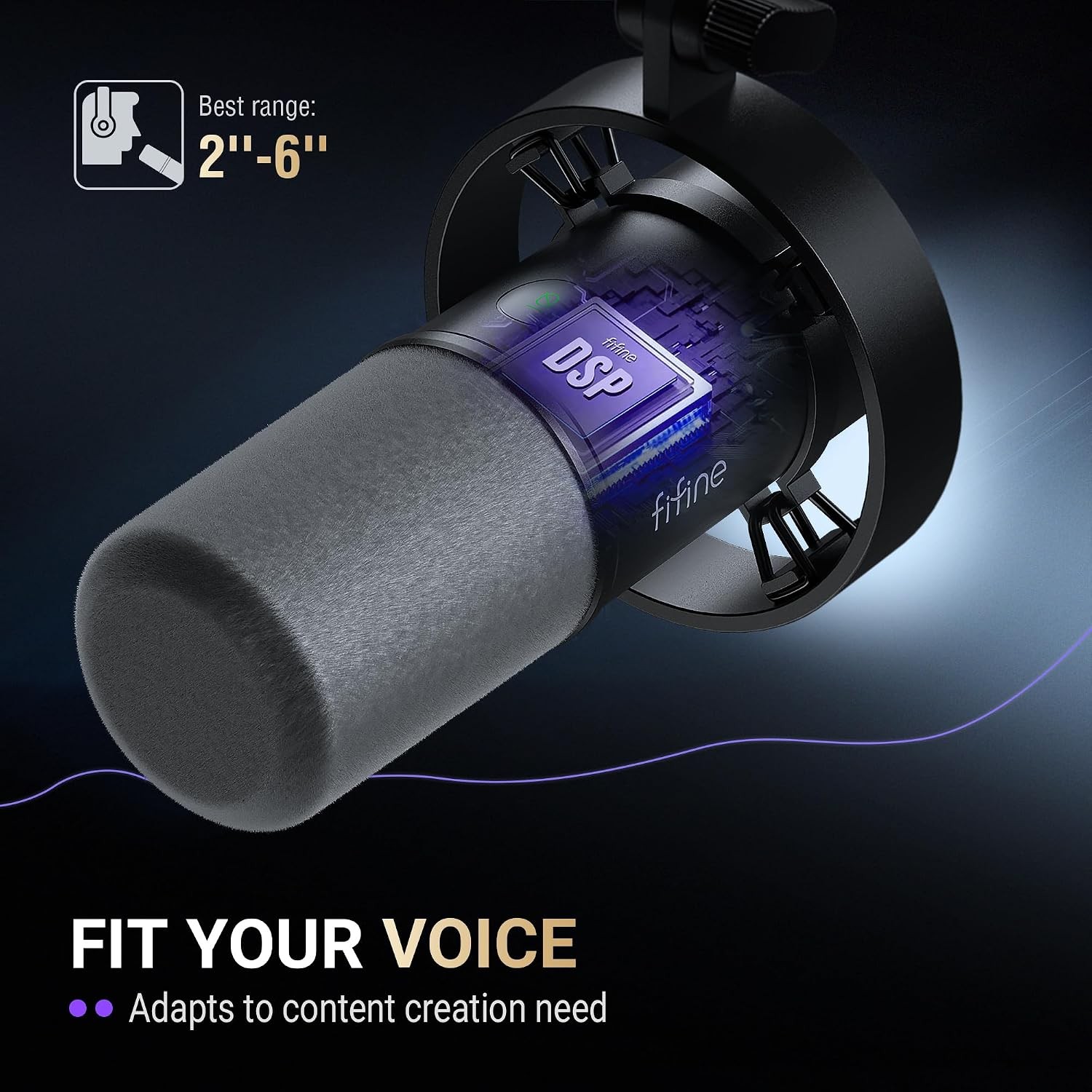 Amplitank K688 Dynamic Microphone, XLR/USB Podcast Recording PC Mic | Streaming