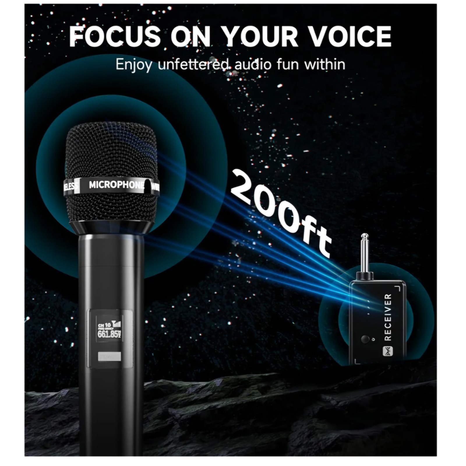 Wireless Microphones, Wireless Microphone with One-to-One Chip Connection, Less