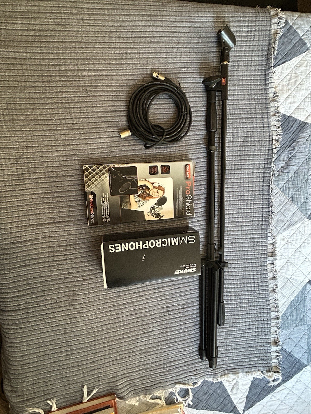 Shure SM48 Bundle – Microphone, C3 Stand, Strukture XLR Cable, Pop Filter Used