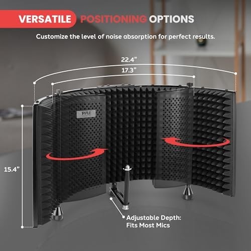 Portable Microphone Isolation Shield with Soundproof Foam – Vocal Recording Boot
