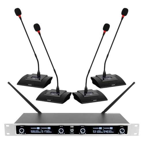 XTUGA Wireless Conference Microphone System Quad Channel