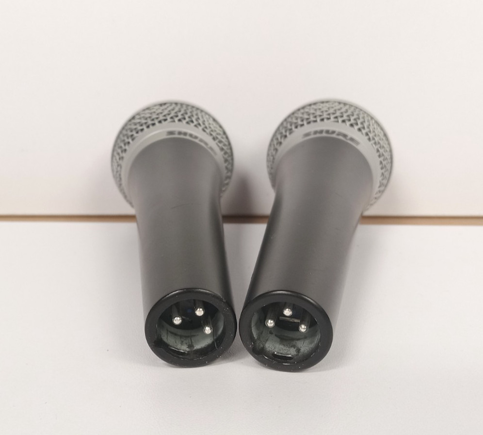 Lot of 2 Shure PG48 Microphones w/ Cables – Tested, Fully Functional! F/S!