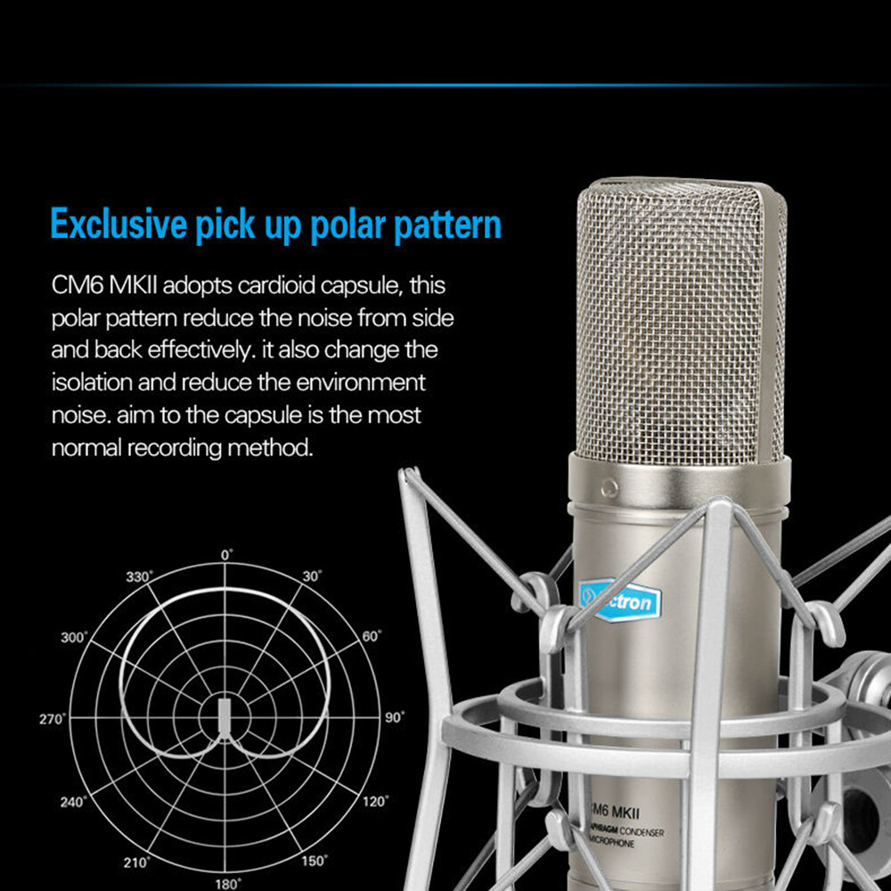 Alctron CM6 MKII Condenser Large Diaphragm Recording Microphone w/ Shock Mount