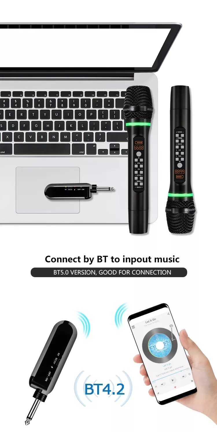 SUM-E513 Recording Wireless Microphone System Handheld Wireless BT Microphone