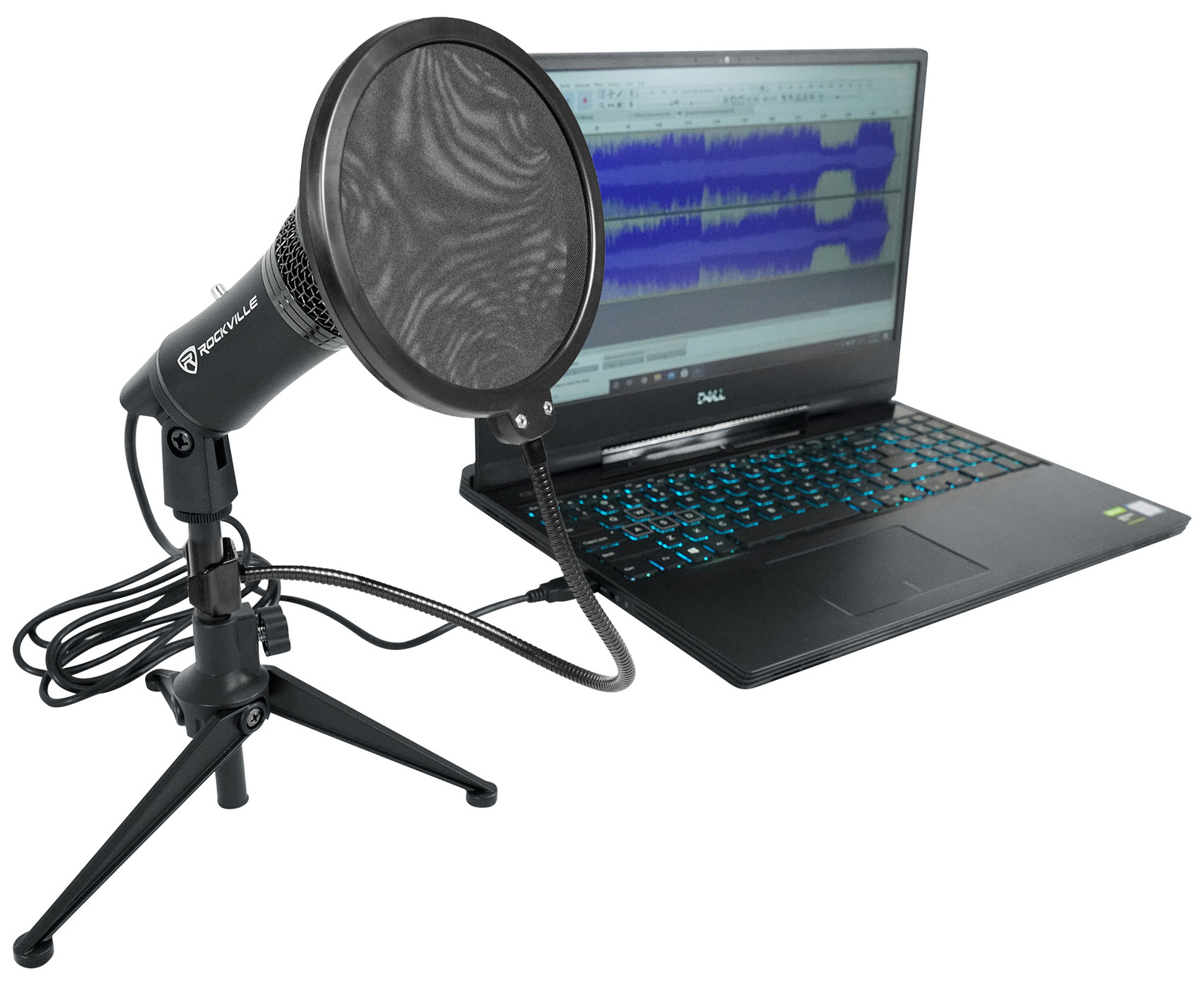 Rockville Z-STREAM USB Computer Home Studio Recording Microphone w/ Pop Filter