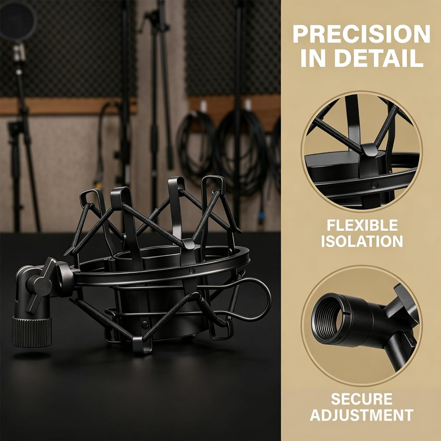 Universal Microphone Shock Mount,Most Advanced Cobweb Anti-Vibration Structur…