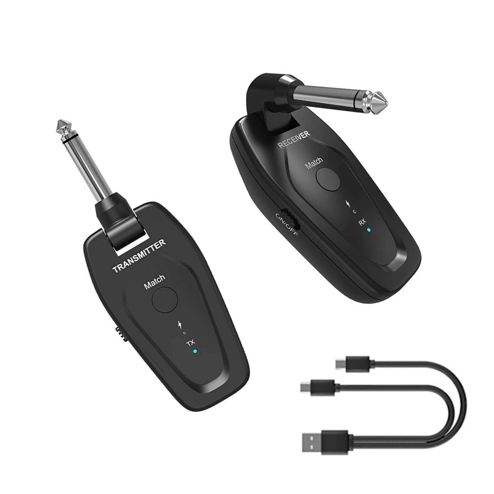 1Pair Plastic UHF Wireless Guitar System Transmitter Receiver Audio Accessories