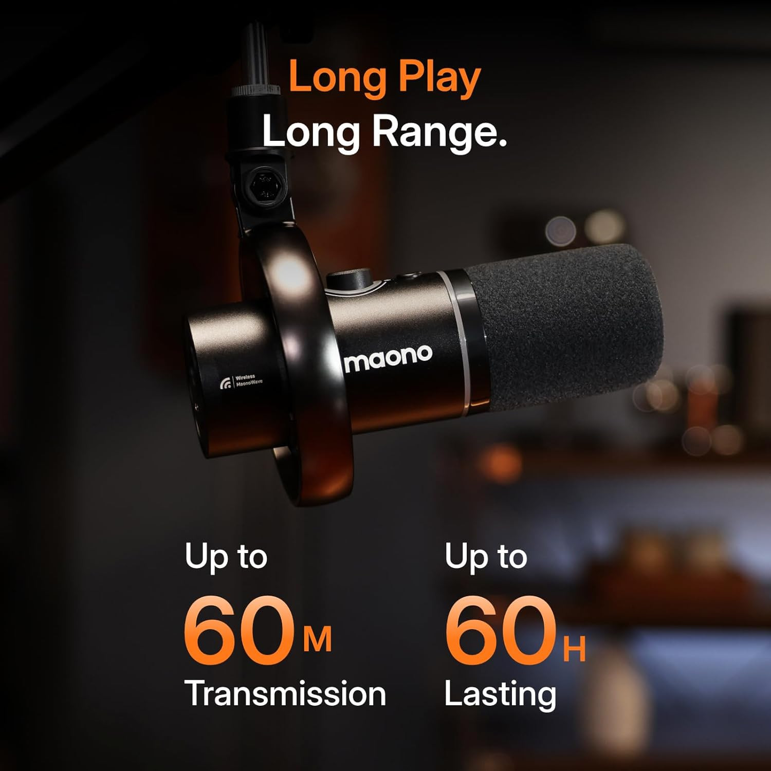 PD200W Hybrid Wireless Podcast Microphone for PC, Dynamic XLR USB Mic with Deskt