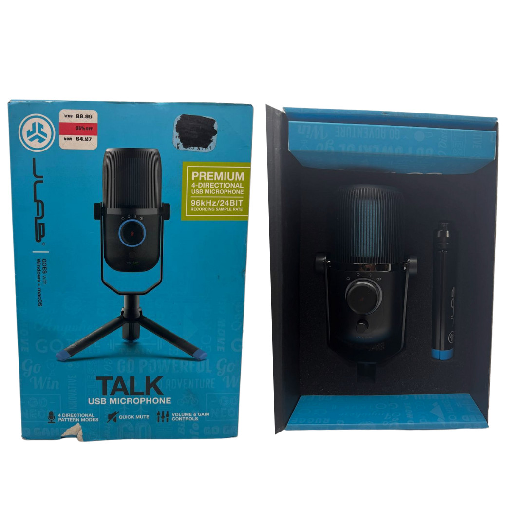 JLab Talk USB Microphone Condenser Studio Tripod Mount 96kHz 24Bit Recording