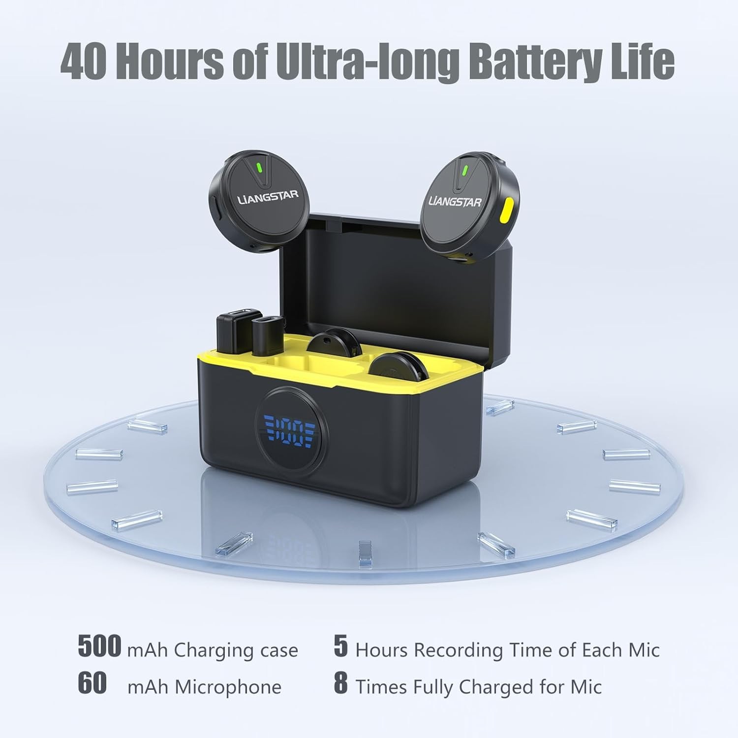Microfono Lavalier Inalambrico Con Estuche Carga 36H Para Podcast Tiktok Youtub