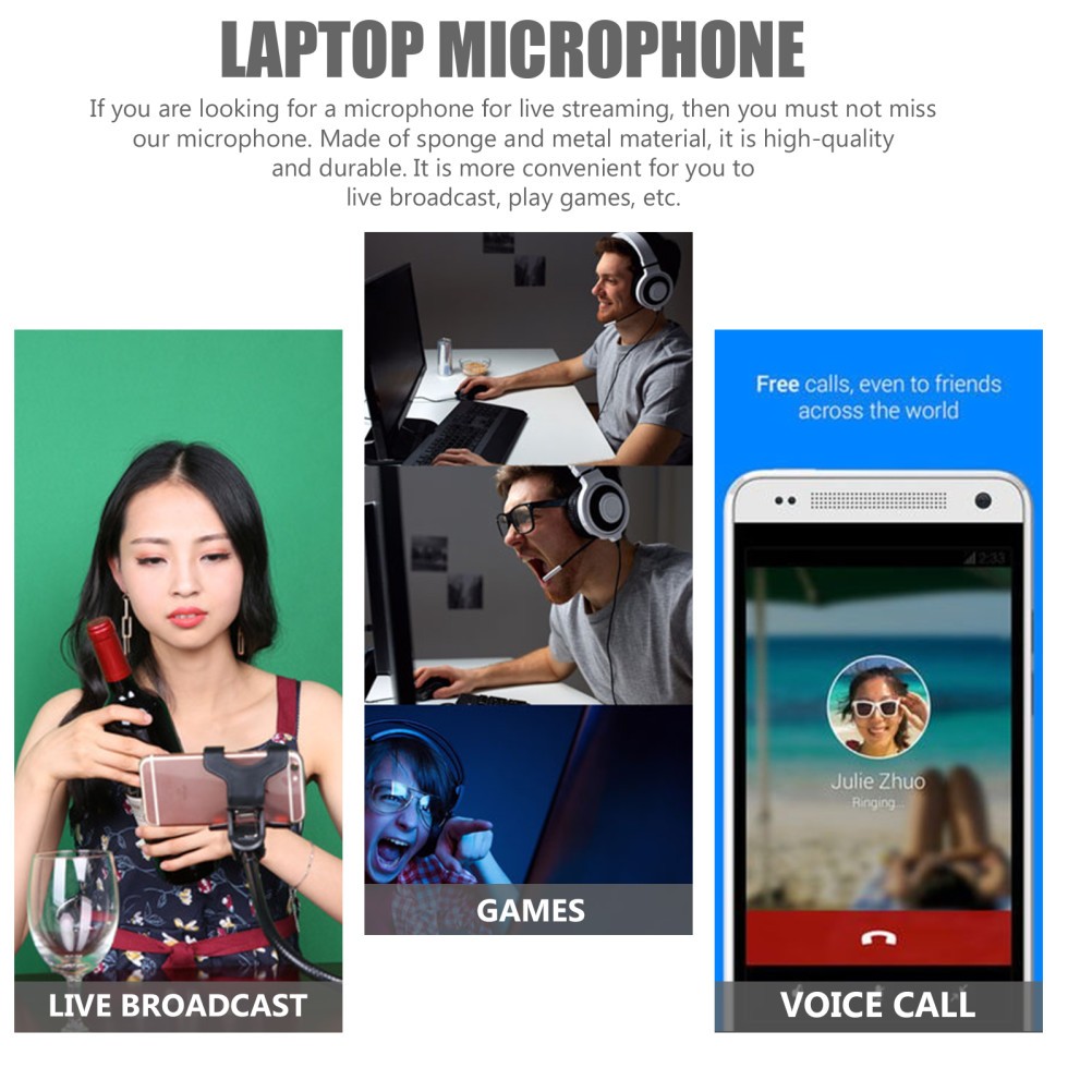 1Pc Type-C Microphone Bendable Microphone USB C Plug Speaker USB C Mic