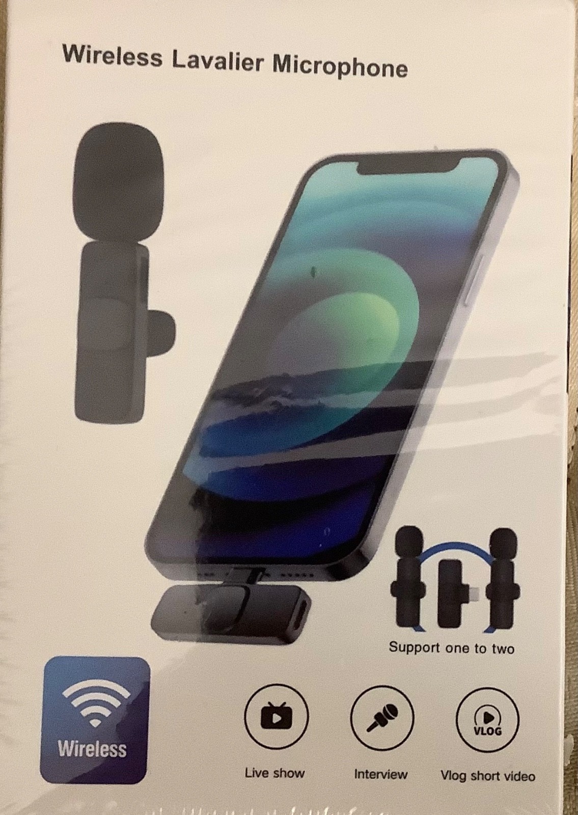 NIP Wireless Lavalier Microphone for Video Recording Interview Vlog