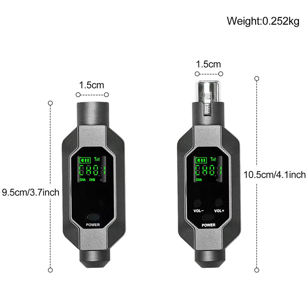 Microphone Converter XLR Transmitter and Receiver Microphone Wireless System New