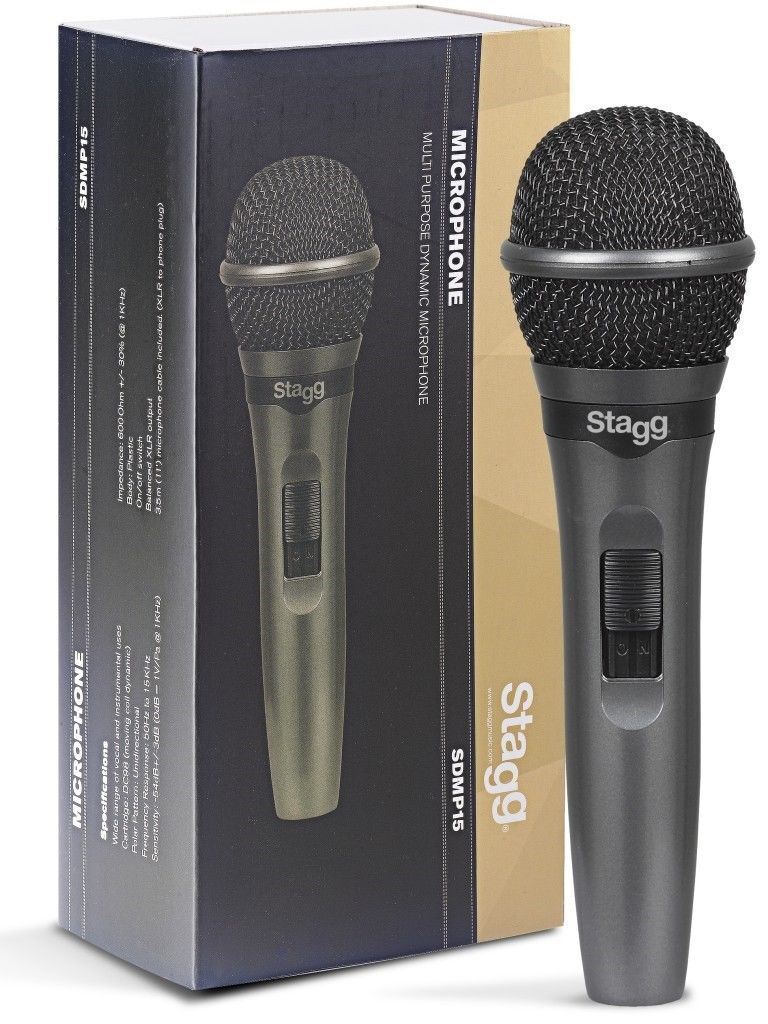 Stagg SDMP15 – Dynamic Cardiod Microphone For Live Performance, On/Off Switch