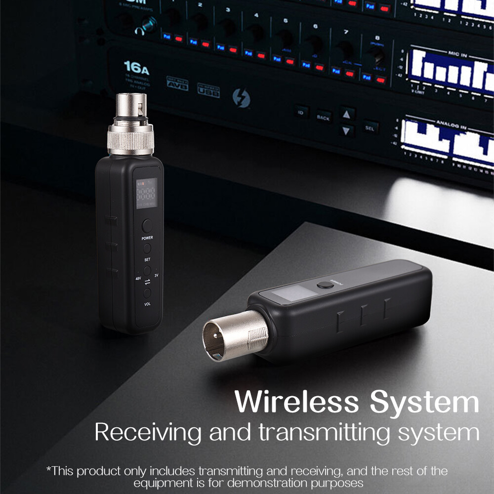 UHF Wireless Microphone System XLR Mic Adapter Dynamic Transmitter Receiver E8K9