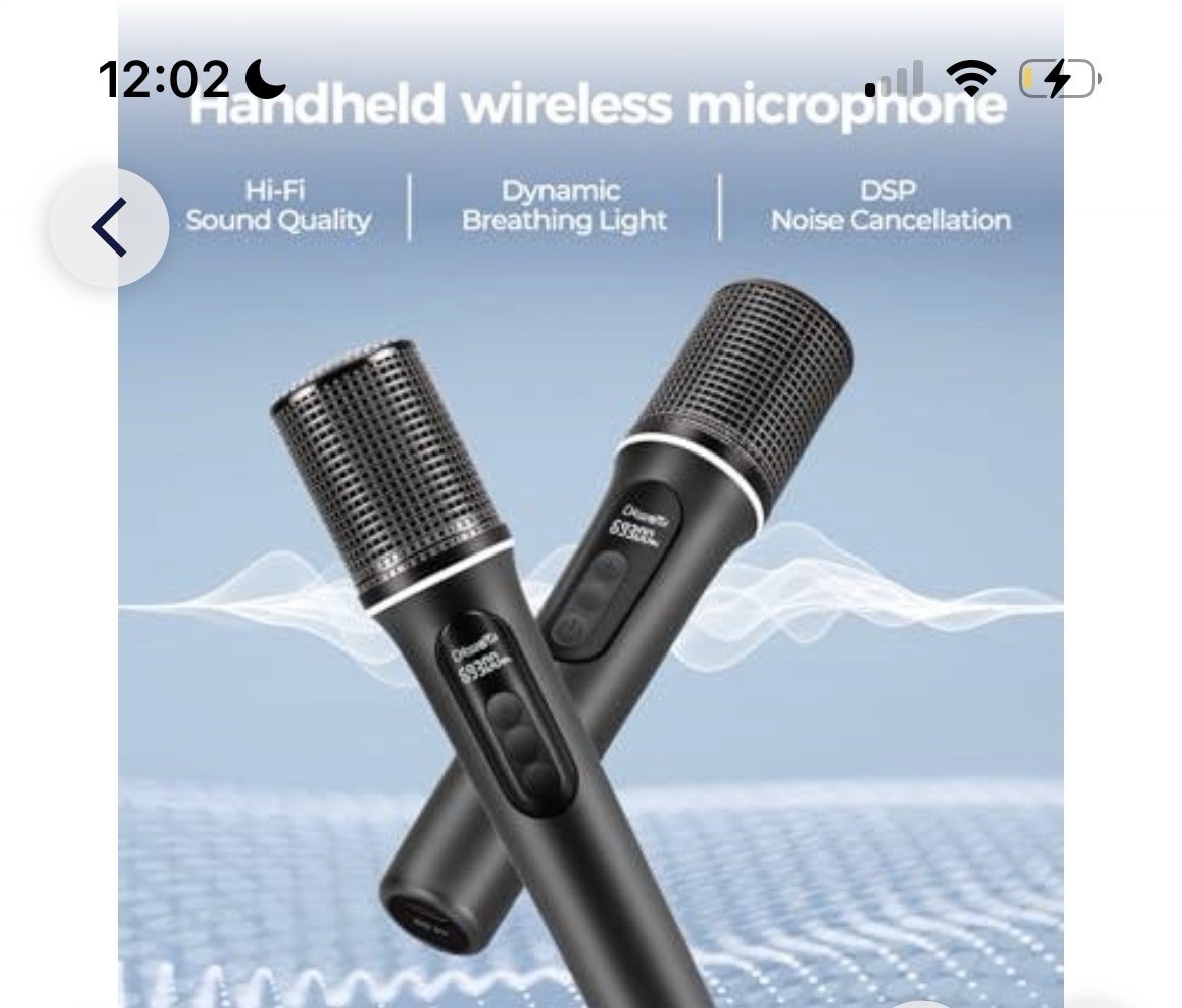 2x Wireless Handheld Dynamic Microphones K8 w/ 1/4 in Receiver, DSP, Black