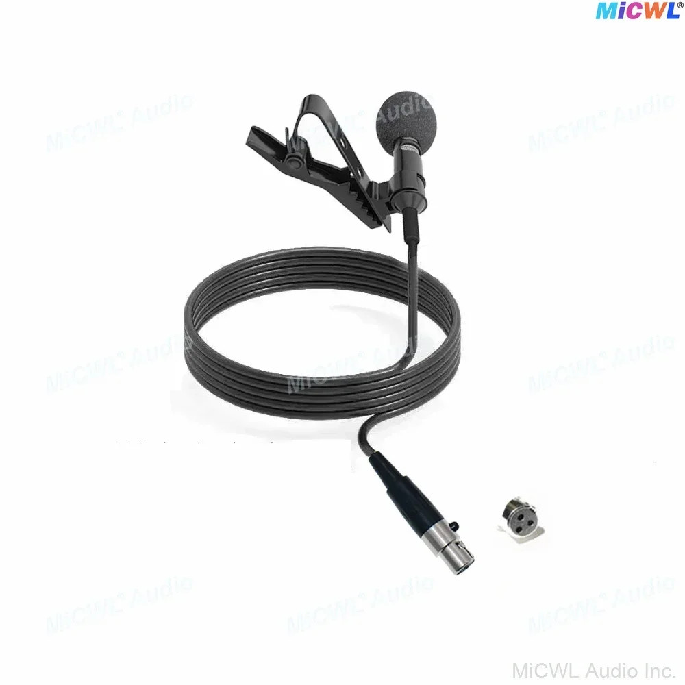 Clip On Omnidirectional Lavalier Condenser Microphone For Shure TA4F AKG 3 Pin