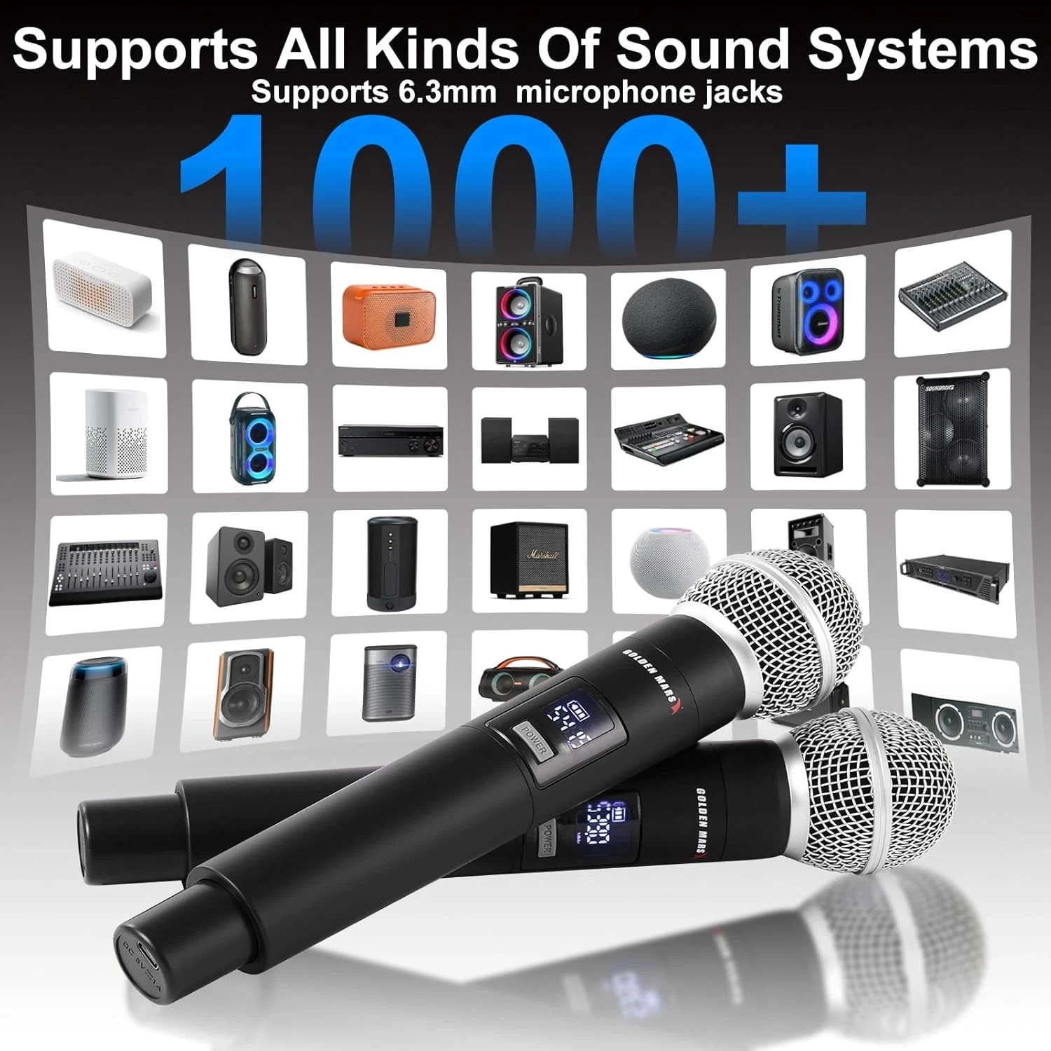 Upgraded 2.4GHz Wireless Microphone System for Karaoke, DJ & Church Events