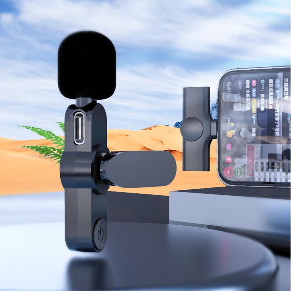 Rechargeable Wireless Microphone Mini Audio Mic With Type-C Receiver Plug&Play