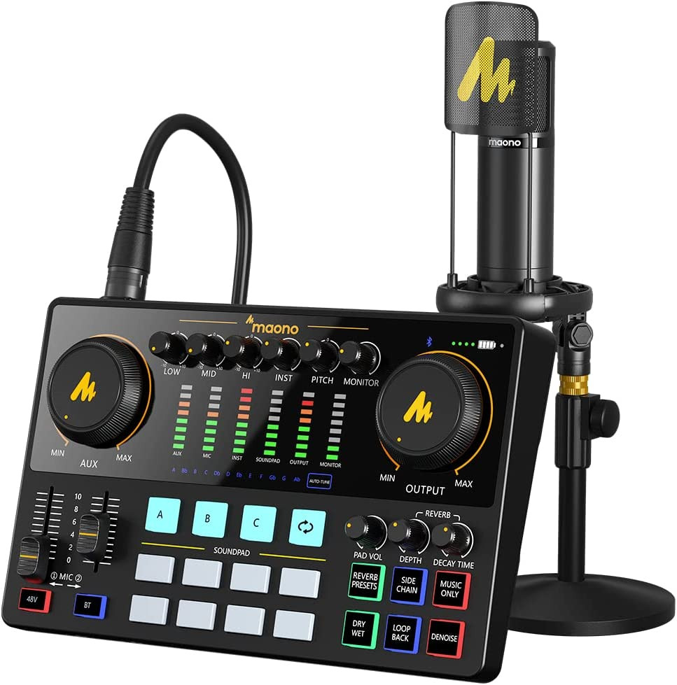 Podcast Equipment Bundle with Audio Interface and XLR Condenser Microphone