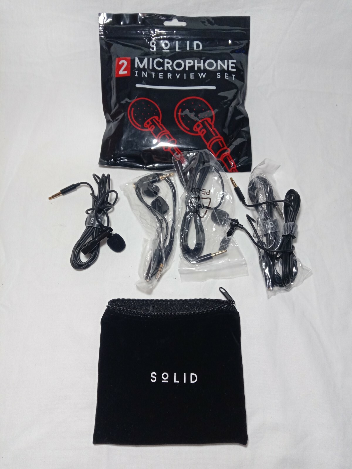 SoLid 2 Piece Microphone Interview Set W/ Carry Bag