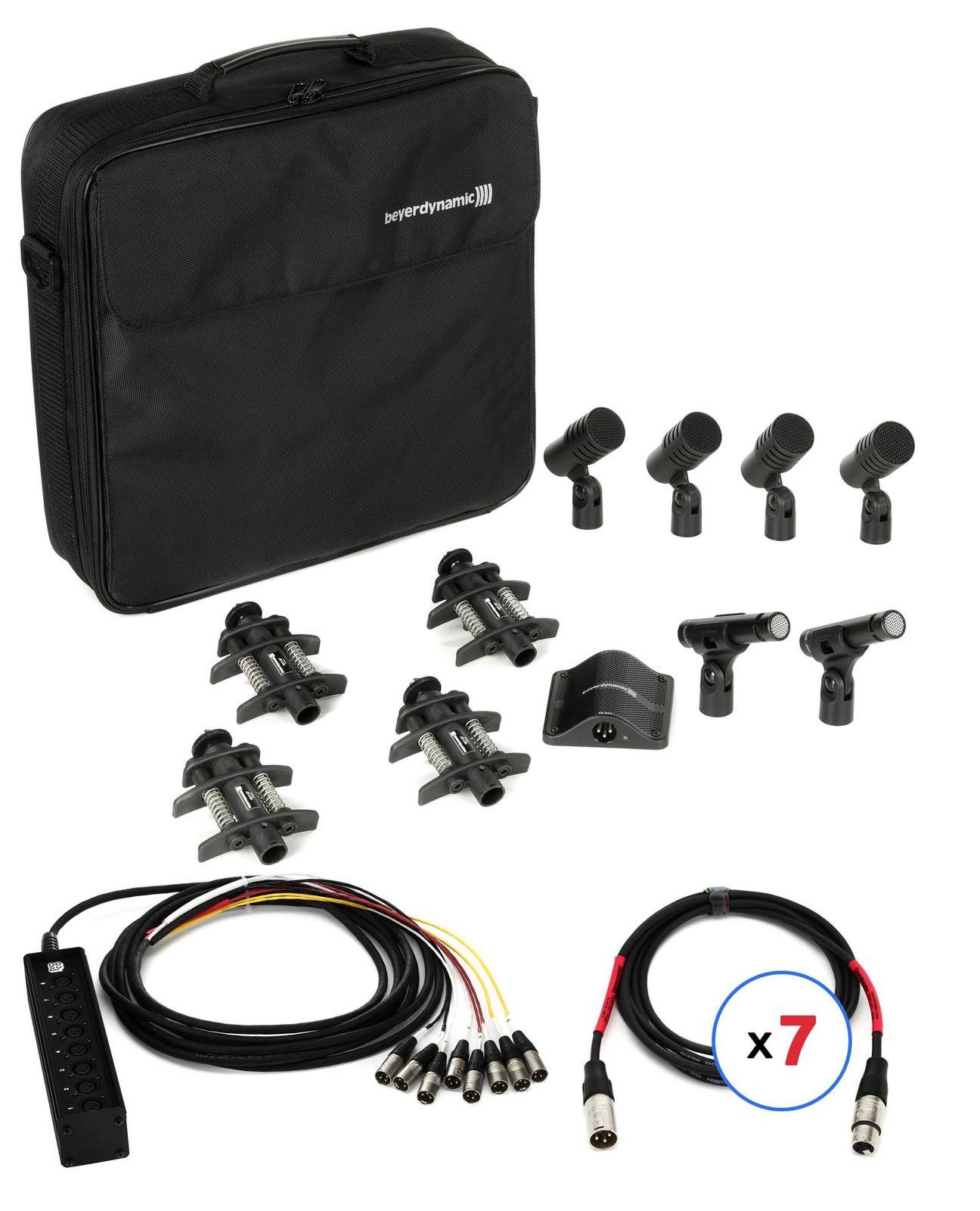 Beyerdynamic TG Drum Set Pro Medium Drum Microphone Kit with Snake and Cables