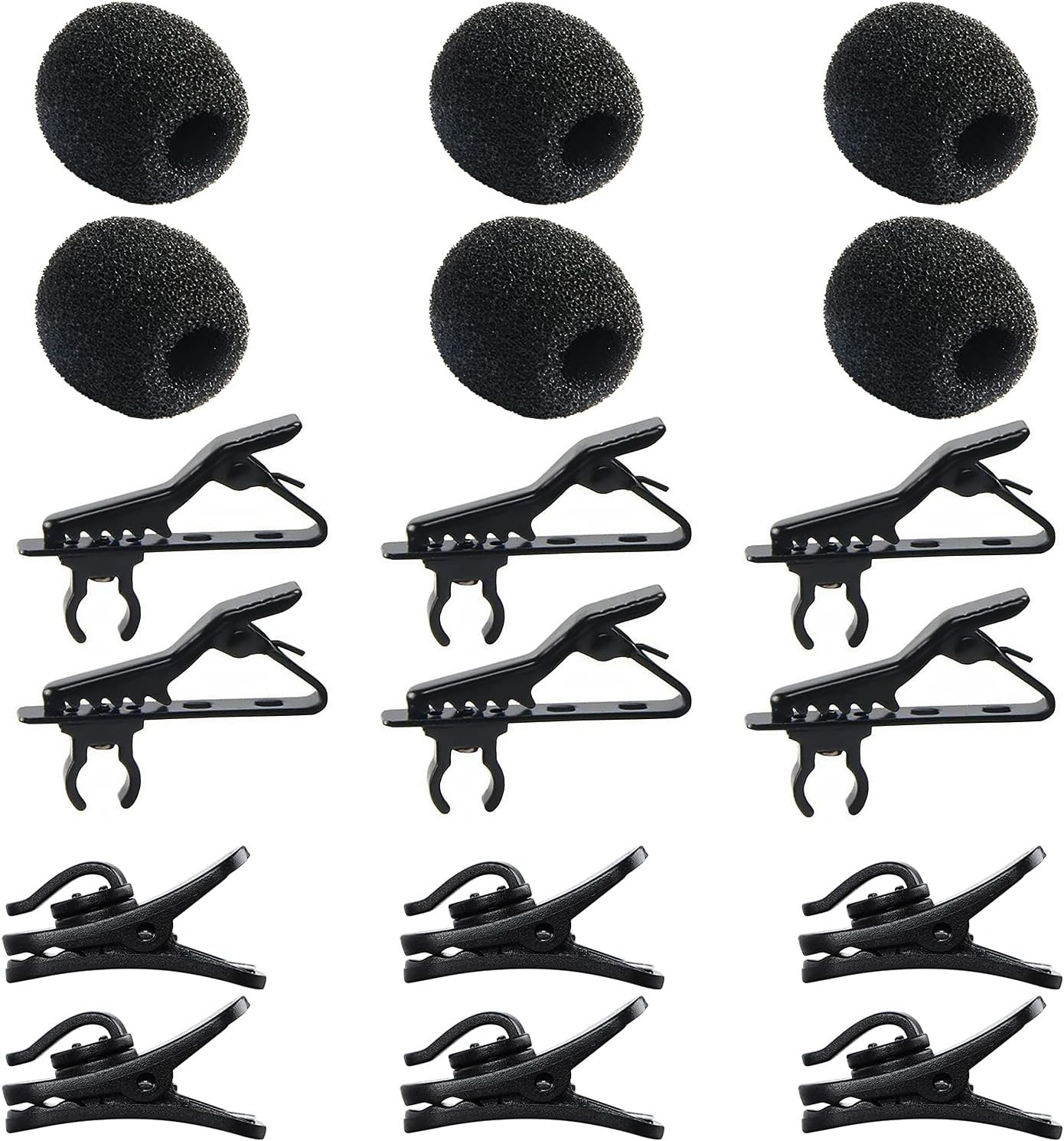 18Pcs Lapel Microphone Clips Replacement Kit, 6Pcs Lavalier Mic Clips Metal Tie