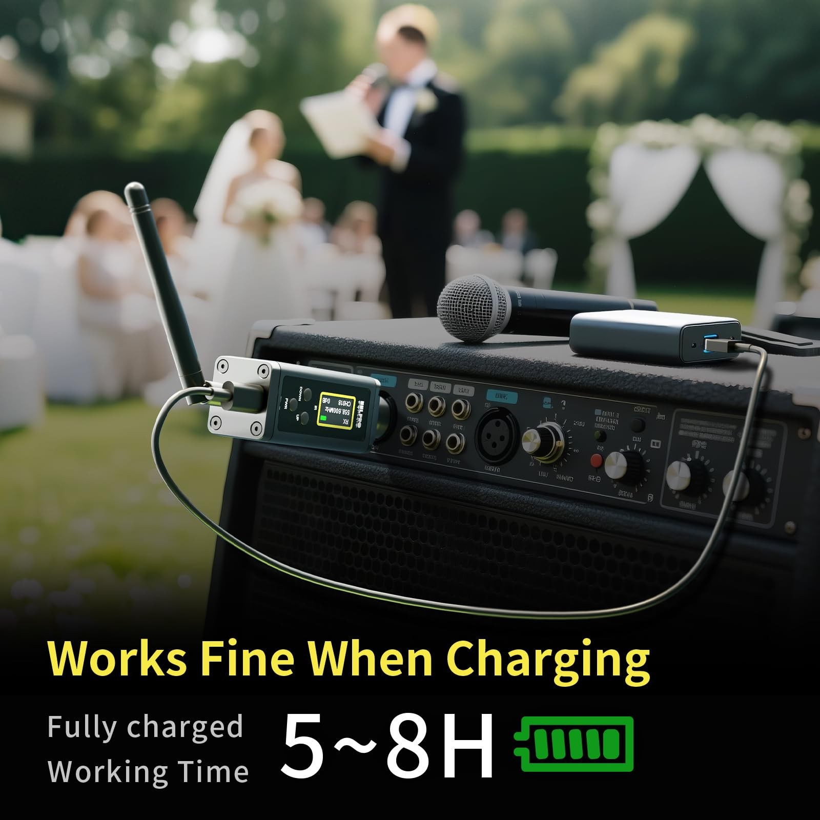 Wireless XLR Transmitter and Receiver Dual Antennas 470ft Range F30