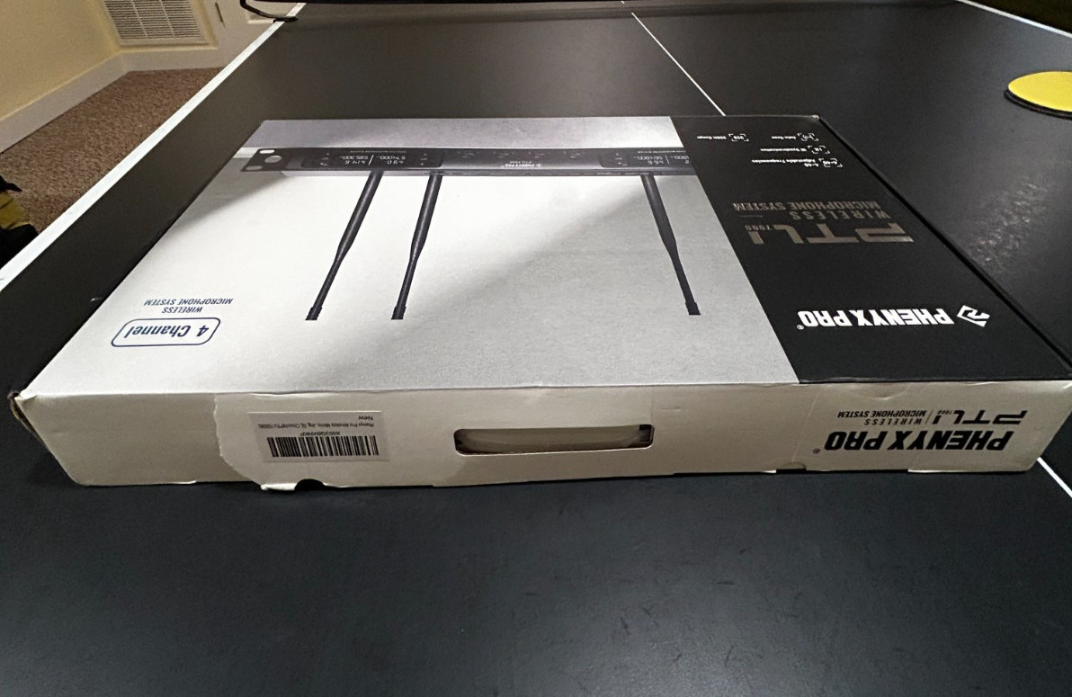 Phenyx Pro PTU-7000 Quad Wireless Microphone System (4 Lavalier Mics) – Open Box