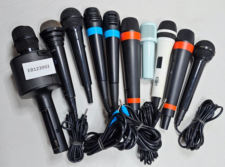 Lot of 10 Assorted Microphones – Untested, Various Models, Used