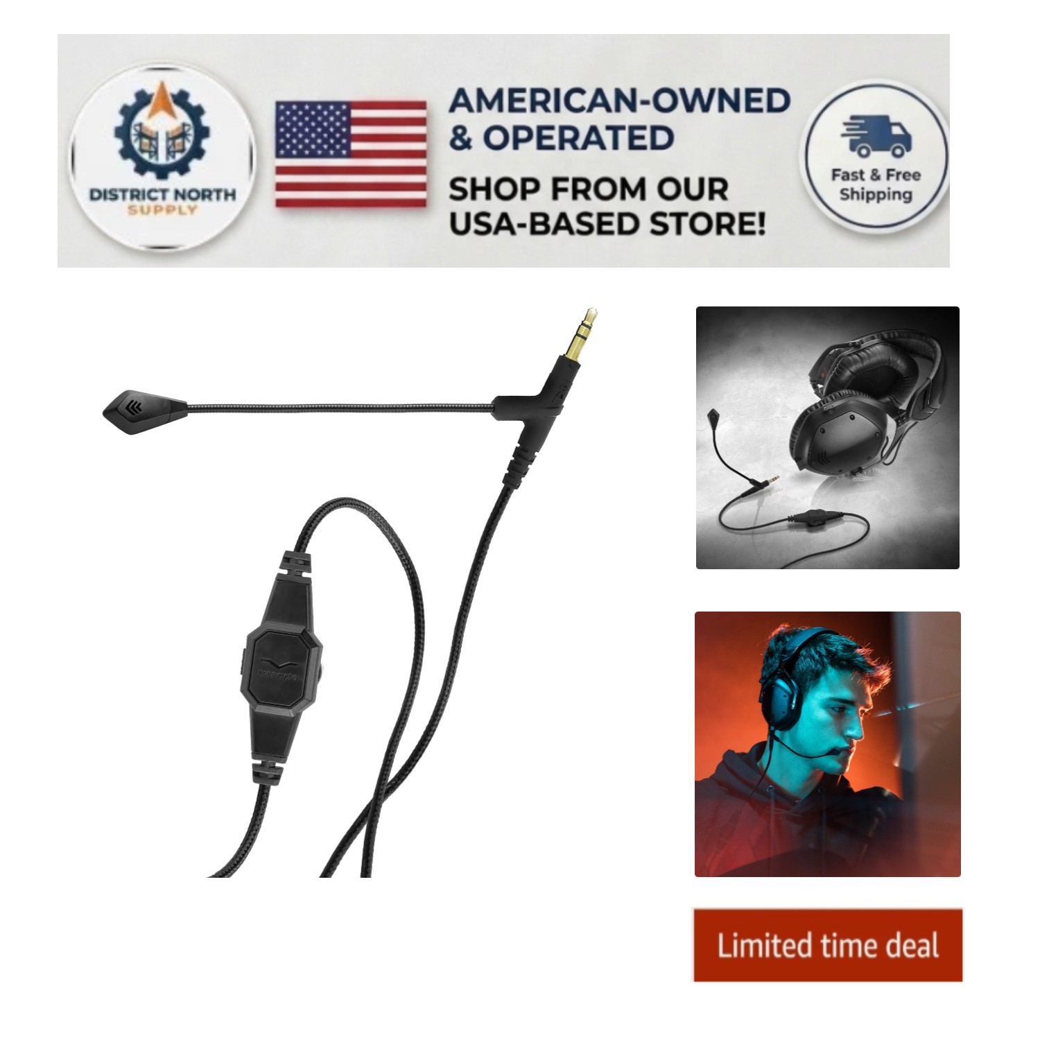 Detachable Gaming Microphone with Volume Control & Flexibility – BoomPro Black
