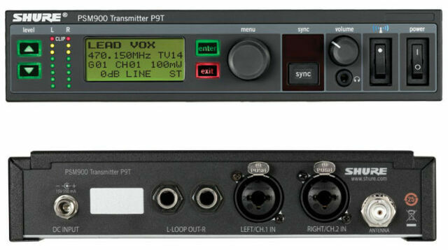 Shure P9T – G6 Band PSM900 Rack Unit Transmitter, 470-506 MHz