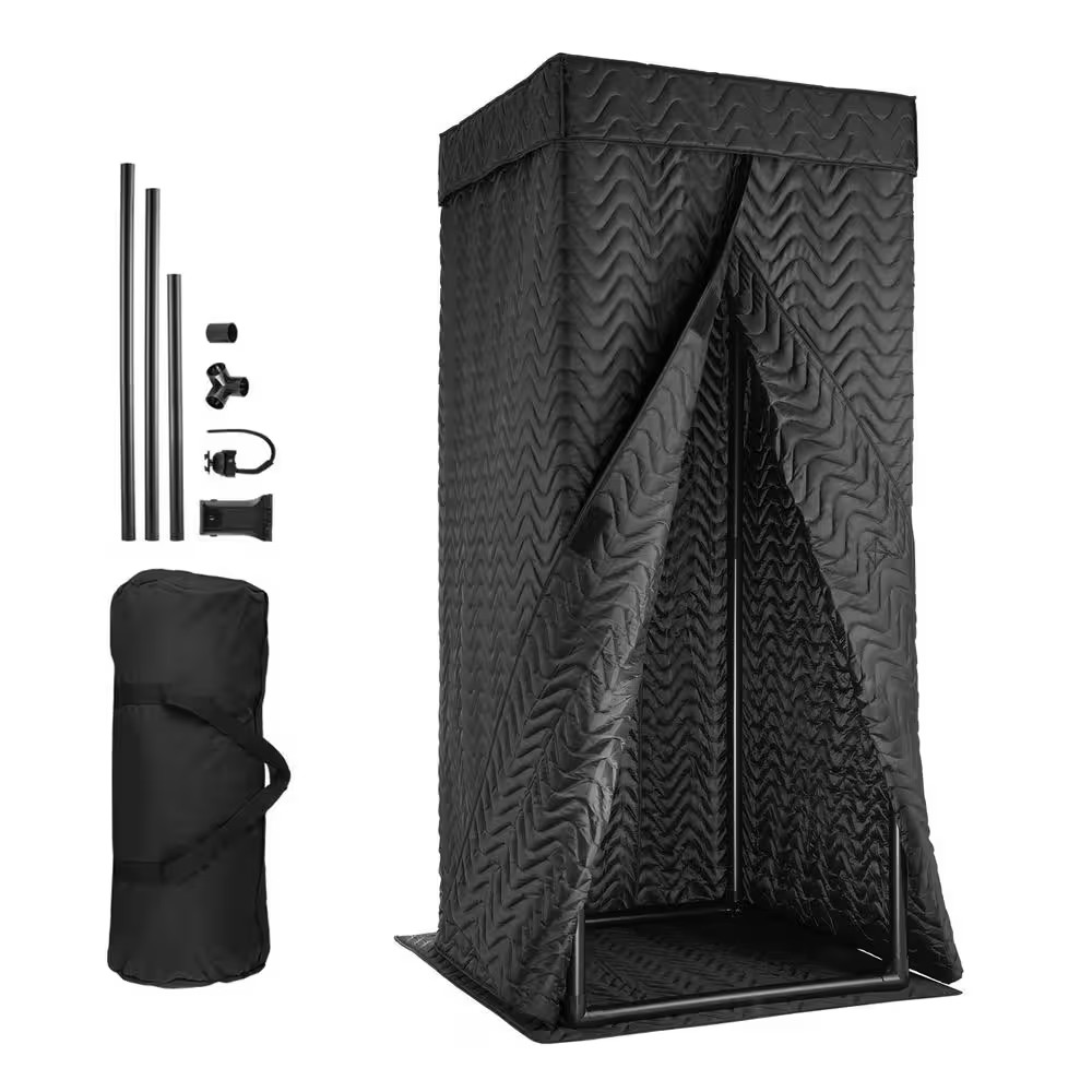 Portable Vocal Booth 6. 56 Ft. Height Portable Recording Studio with Travel Bag