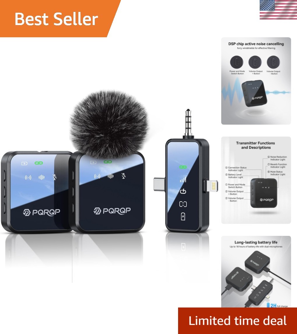Bluetooth Wireless Lavalier Mic – Crystal-Clear Audio for Interviews & Streaming