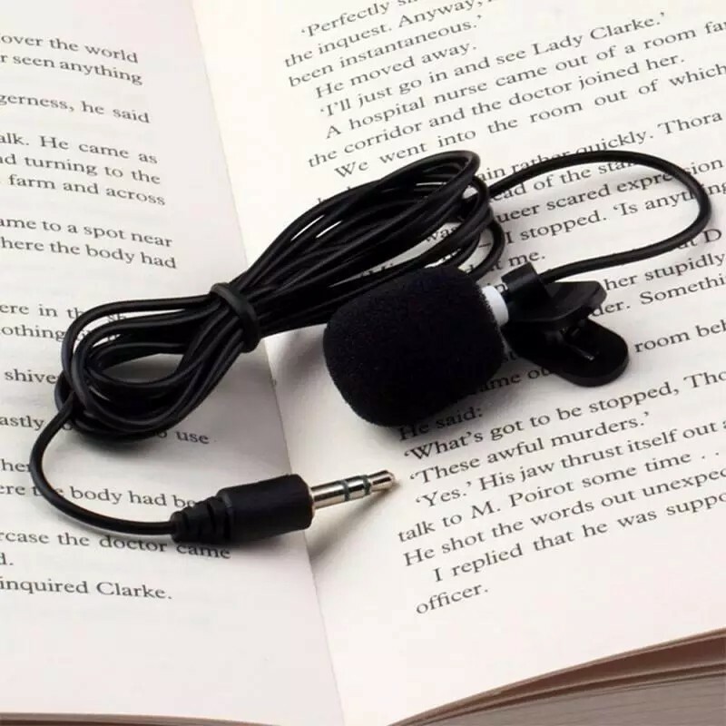 1pc Mini Portable Microphone Condenser Clip-on Lapel 3.5mm Jack Lavalier wired