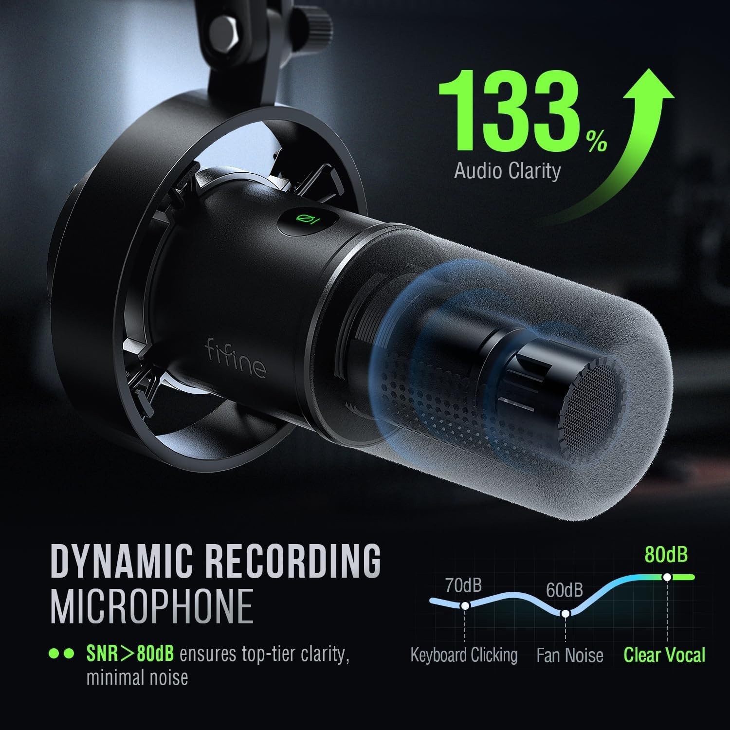 AmpliTank K688 Dynamic Microphone: XLR & USB for Studio Streaming Excellence
