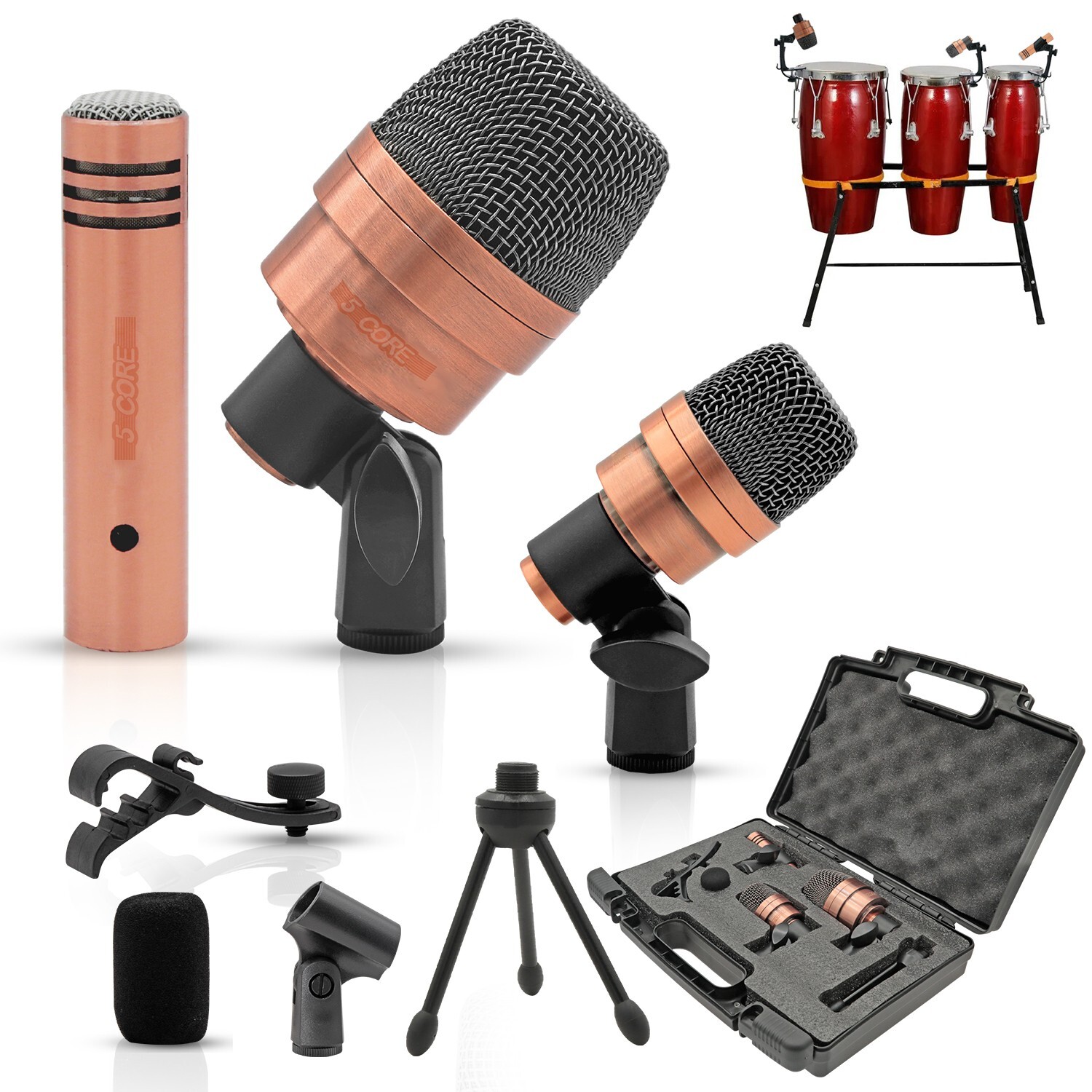 Tom Snare Drum Kick Bass Microphone for Conga Bongo Instrument Djenbe Cajon Mic