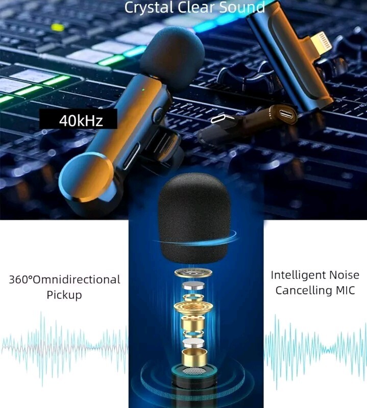 2 Pack Lavalier Microphone USB C Wireless Lav Mic for Android Phone Noise…