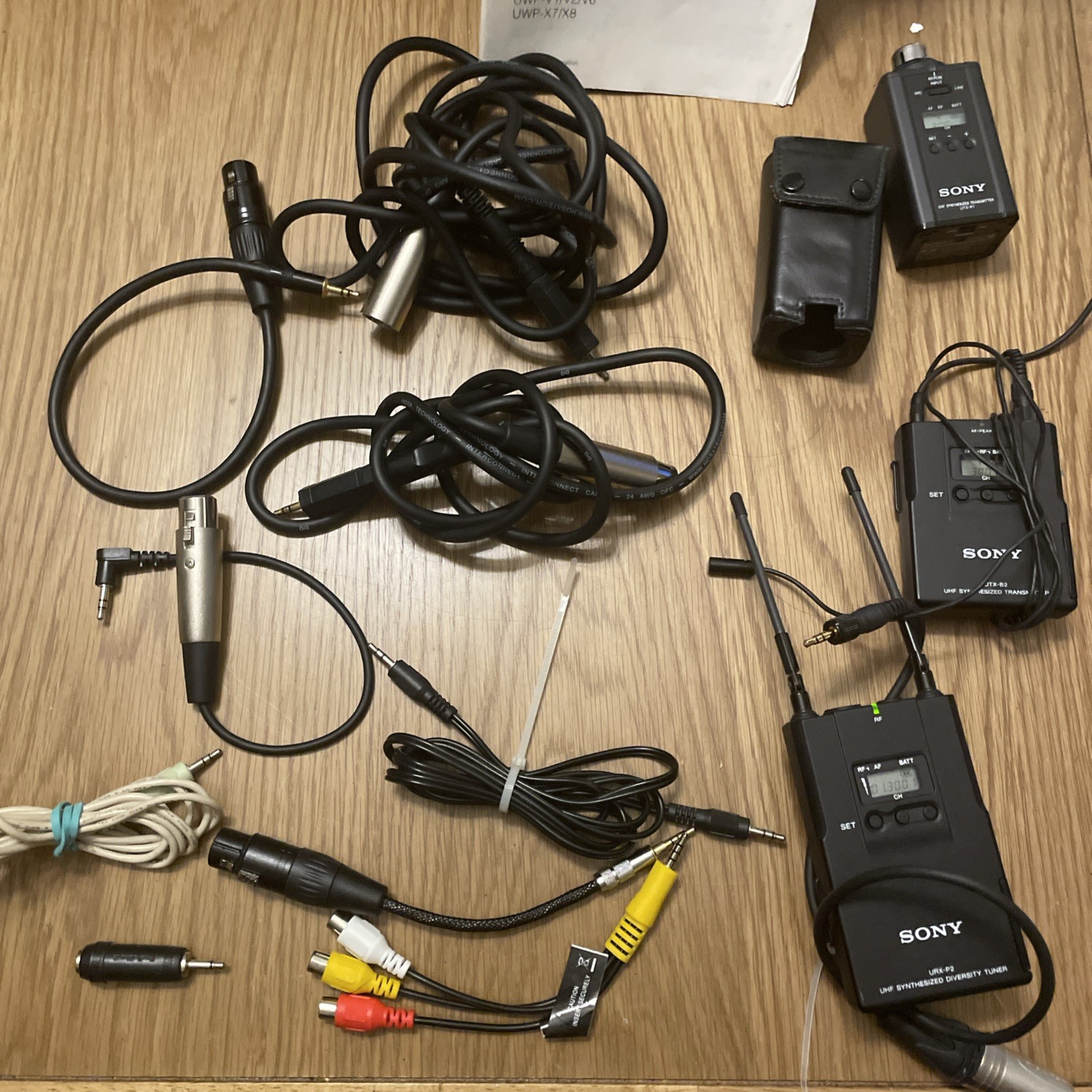 Sony UWP-V6 Wireless, UTX-B2, URX-P2 UTX-P1 Microphone Package Cables Etc
