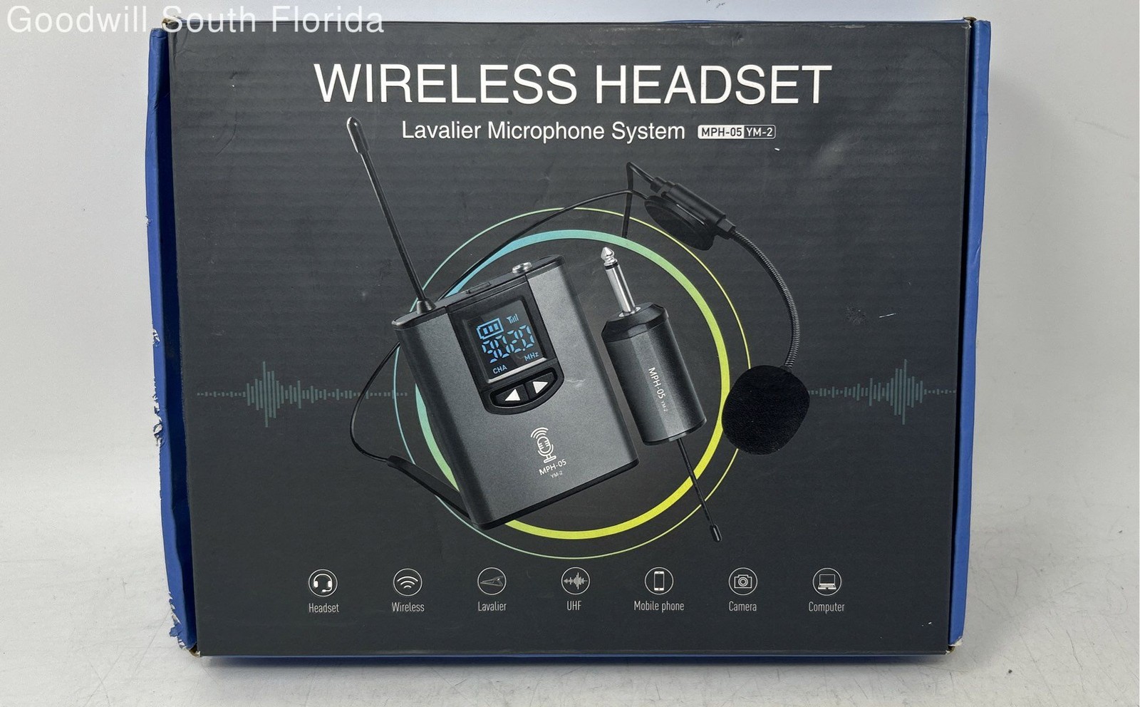 MPH-05 YM-2 Wireless Headset Lavalier Microphone System Open Box Not Tested