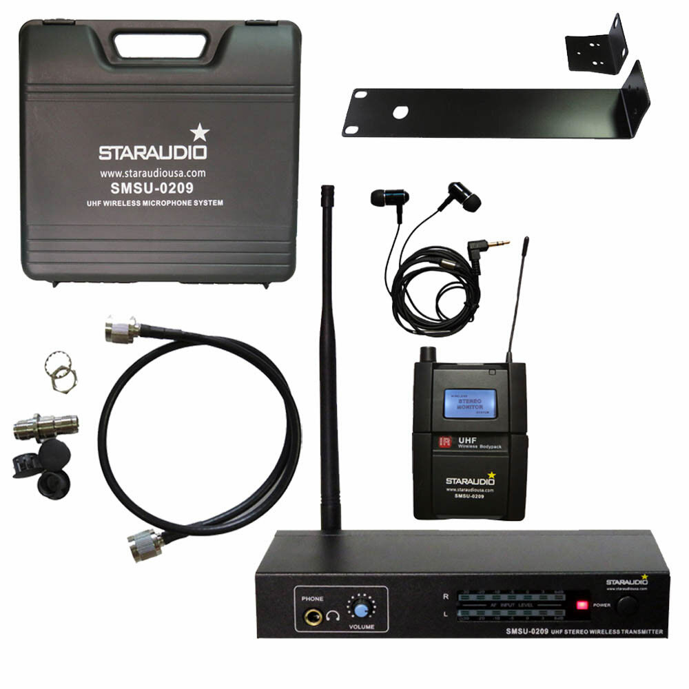 Personal Stereo Monitor Microphone Wireless Headset DJ Microphone Bodypack Mic