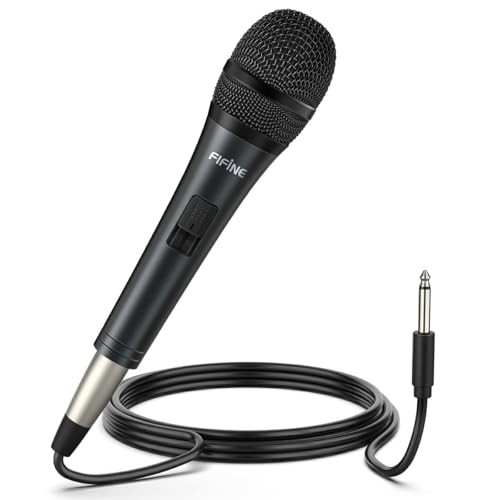 FIFINE K6 Dynamic Vocal Microphone Wired Handheld Mic 1/4 inch Plug 14.8ft Cable