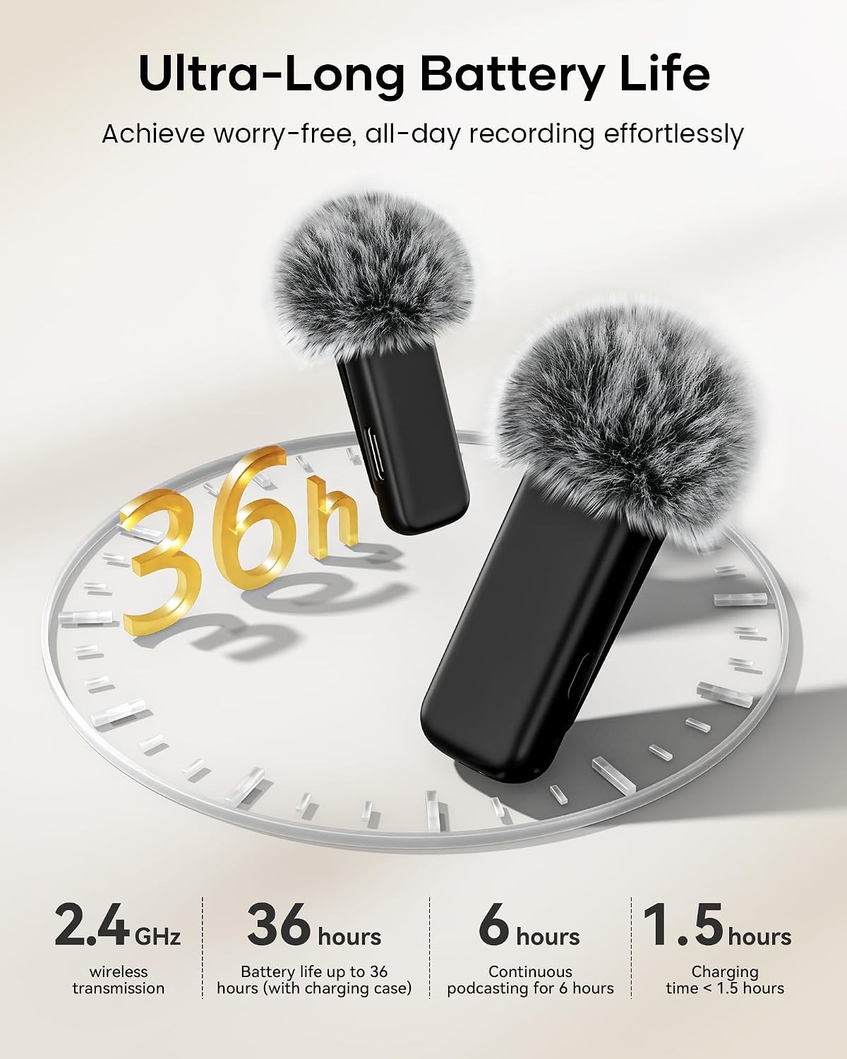 Long Battery Life Lapel Microphone for Content Creators
