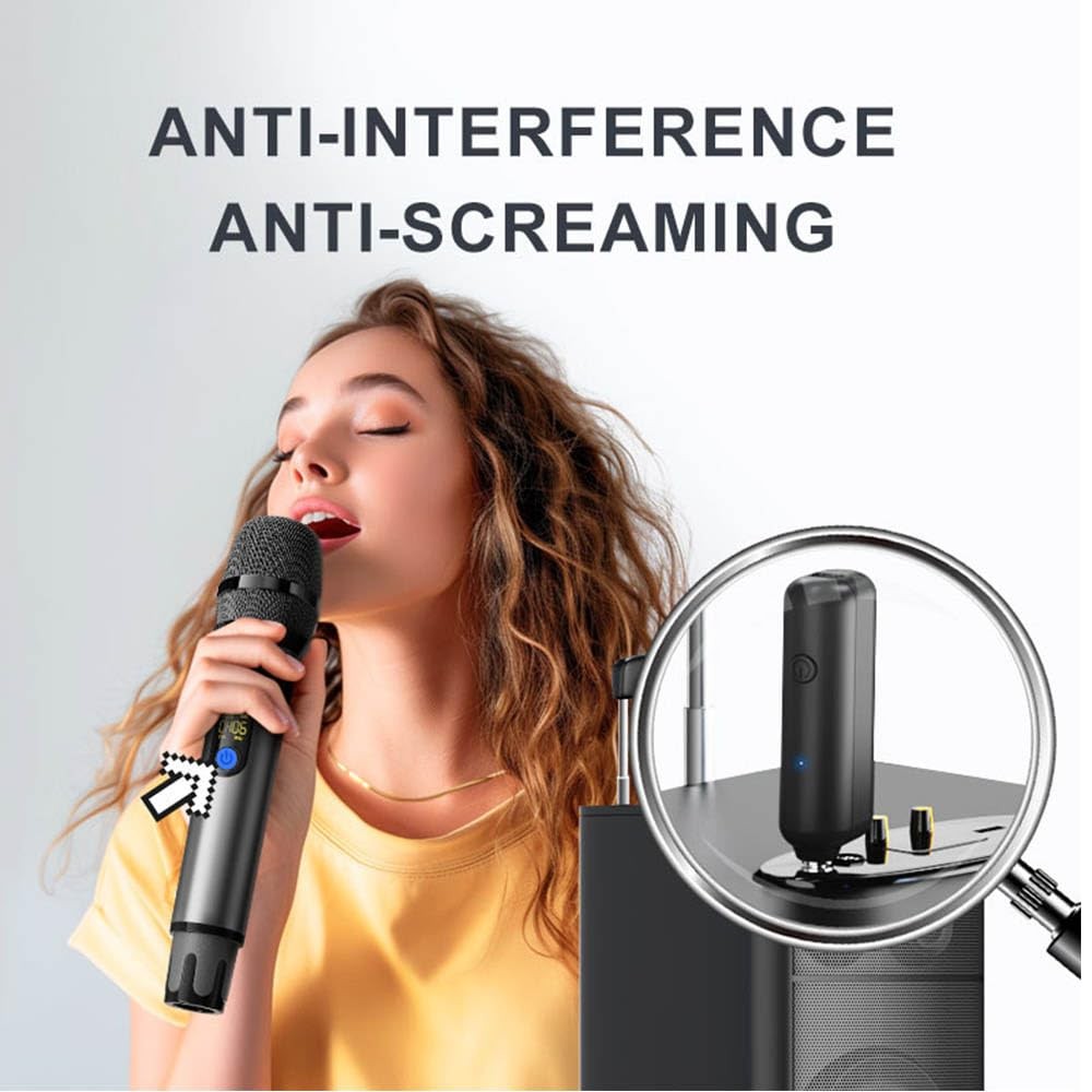 All Metal Shell UHF Wireless Microphone Professional, Handheld Cordless Dynam…
