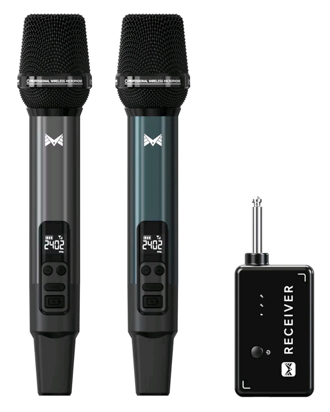 ECHOMUSSY New – Wireless Microphones X2 With Receiver Karaoke 200ft Range