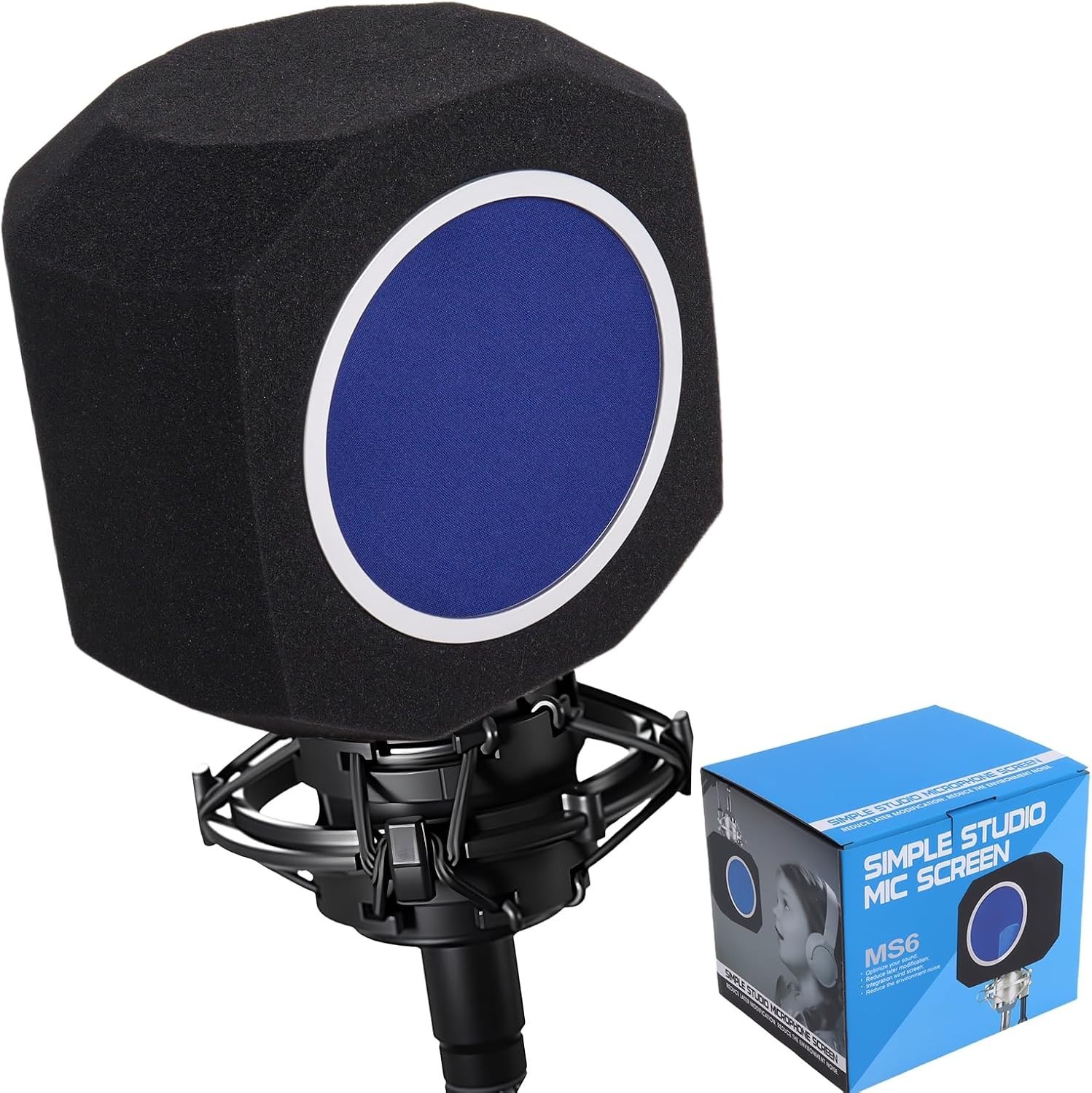 Pro-Grade Microphone Isolation Ball & Pop Filter — High-Density Acoustic F