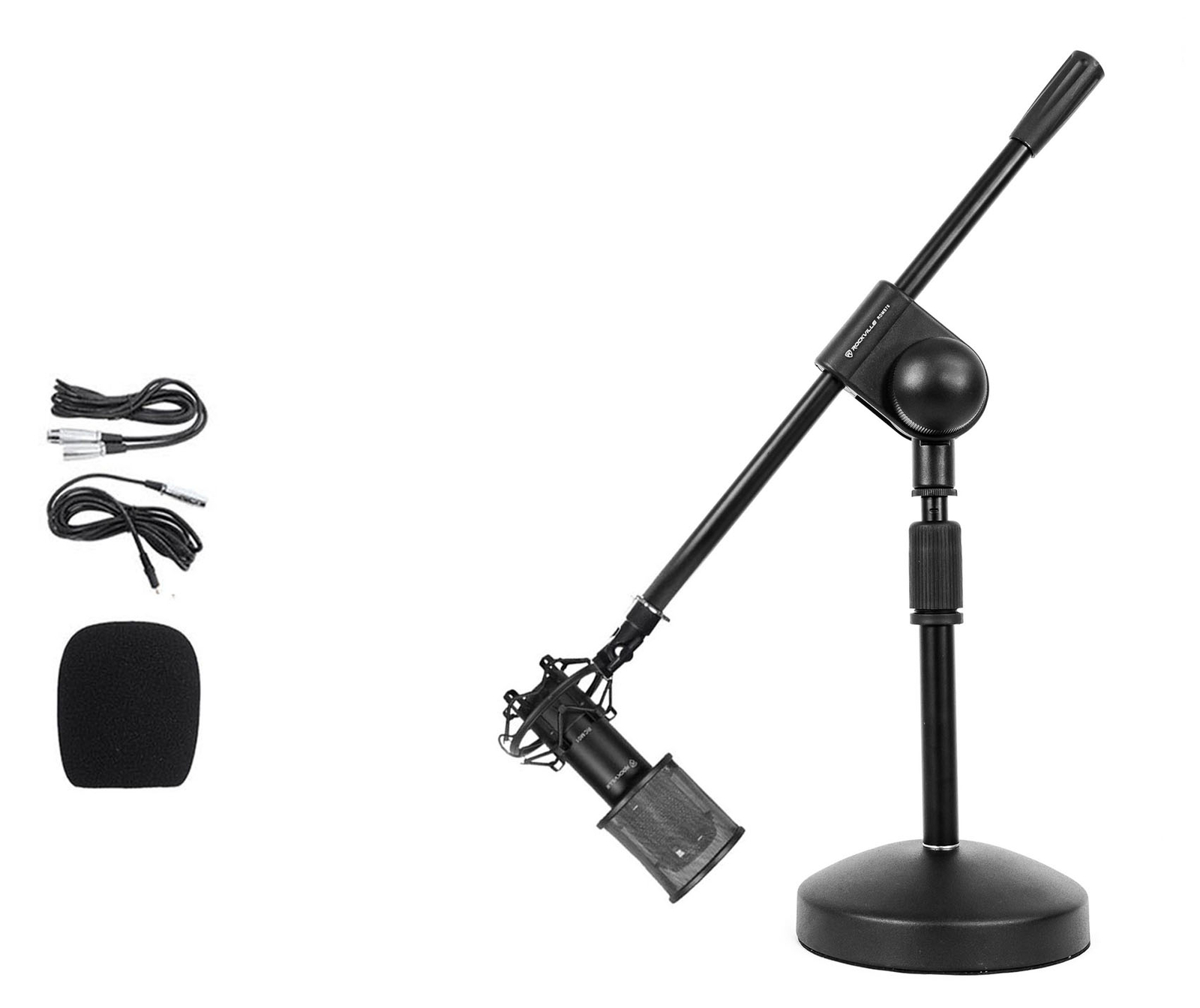 Rockville RCM01 Studio Recording Condenser Microphone Mic+Shock Mount+Boom Stand