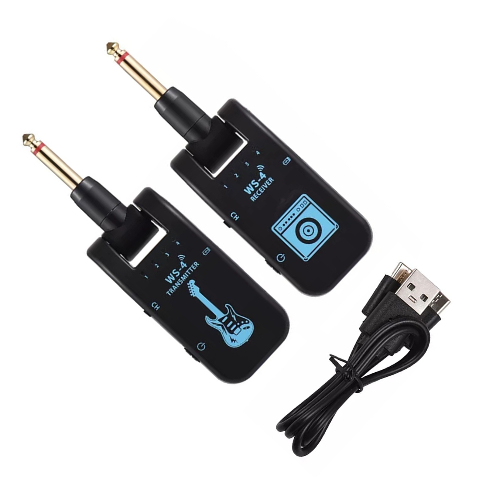 2.4G 8-Channels Wireless Guitar System Rechargeable Transmitter Receiver 40m