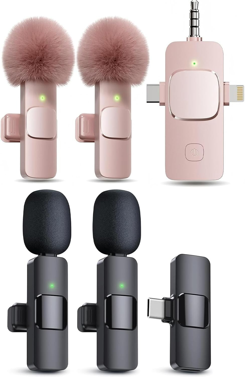 PQRQP 2 Pack Wireless Lavalier Microphones for iPhone, iPad Crystal Clear Sound