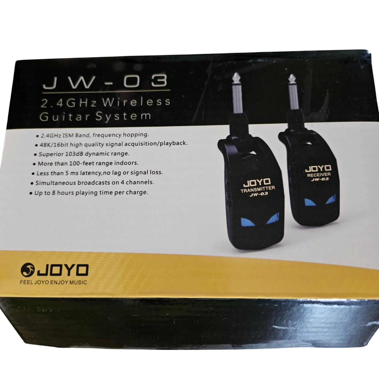 JOYO JW-03 2.4GHz Wireless Guitar System Digital Transmitter Receiver Set Black